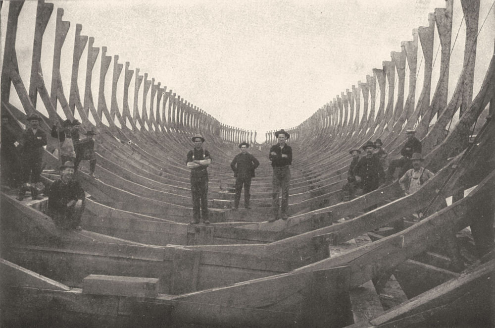 OREGON. Empty Cradle for building a Gaint raft, Columbia river, Astoria 1907